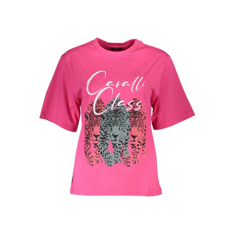 CAVALLI CLASS T-SHIRT MANICHE CORTE DONNA ROSA