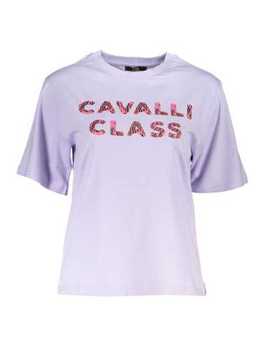 CAVALLI CLASS PURPLE WOMAN SHORT SLEEVE T-SHIRT