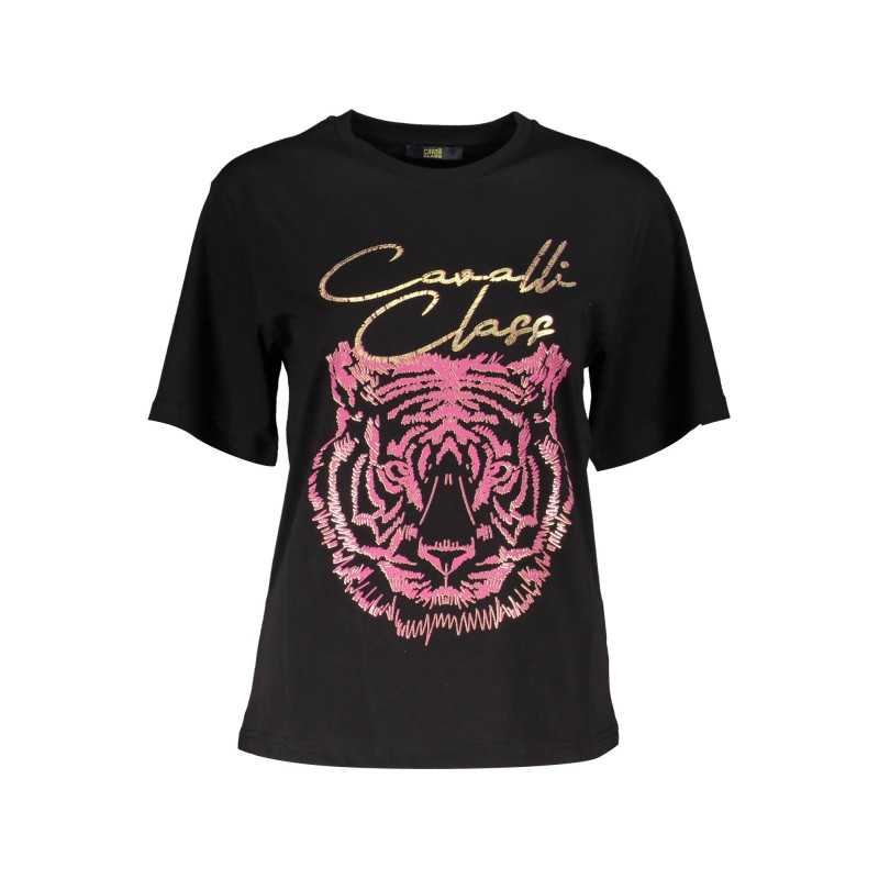 CAVALLI CLASS T-SHIRT MANICHE CORTE DONNA NERO