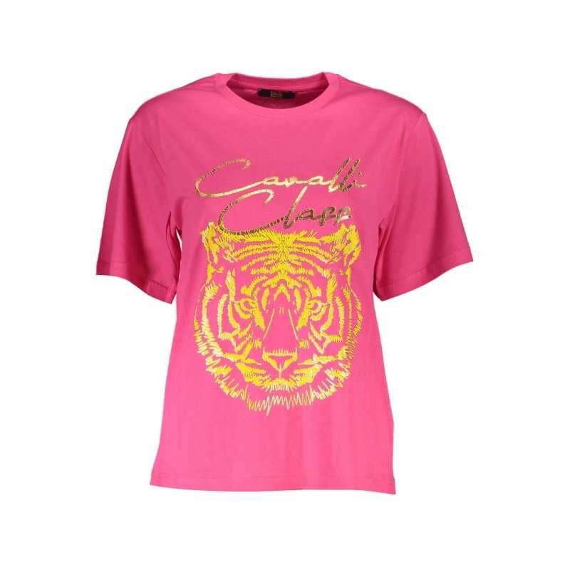 CAVALLI CLASS T-SHIRT MANICHE CORTE DONNA ROSA