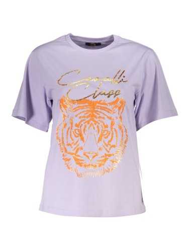 CAVALLI CLASS PURPLE WOMAN SHORT SLEEVE T-SHIRT