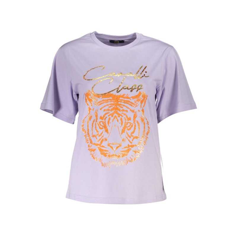 CAVALLI CLASS PURPLE WOMAN SHORT SLEEVE T-SHIRT