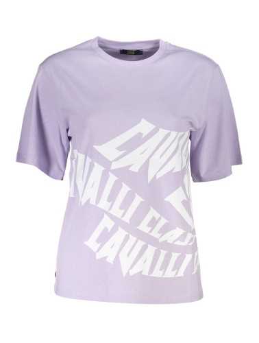 CAVALLI CLASS PURPLE WOMAN SHORT SLEEVE T-SHIRT