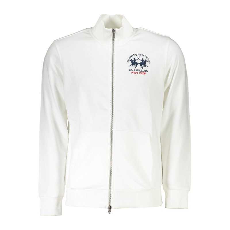 LA MARTINA MEN'S WHITE ZIPPED SWEATSHIRT