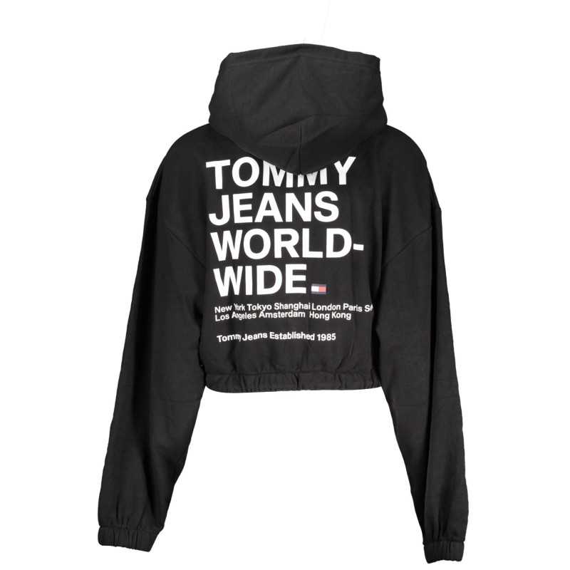 TOMMY HILFIGER WOMEN'S BLACK ZIPPED SWEATSHIRT