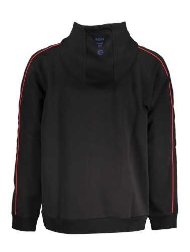 HUGO BOSS MEN'S BLACK ZIPPED SWEATSHIRT