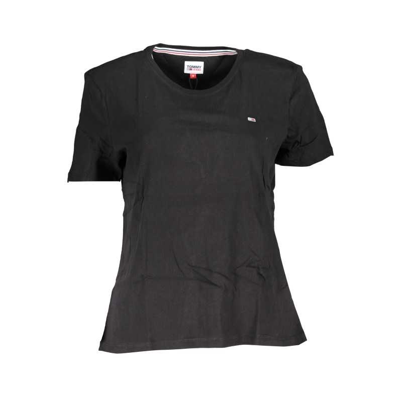 TOMMY HILFIGER T-SHIRT MANICHE CORTE DONNA NERO