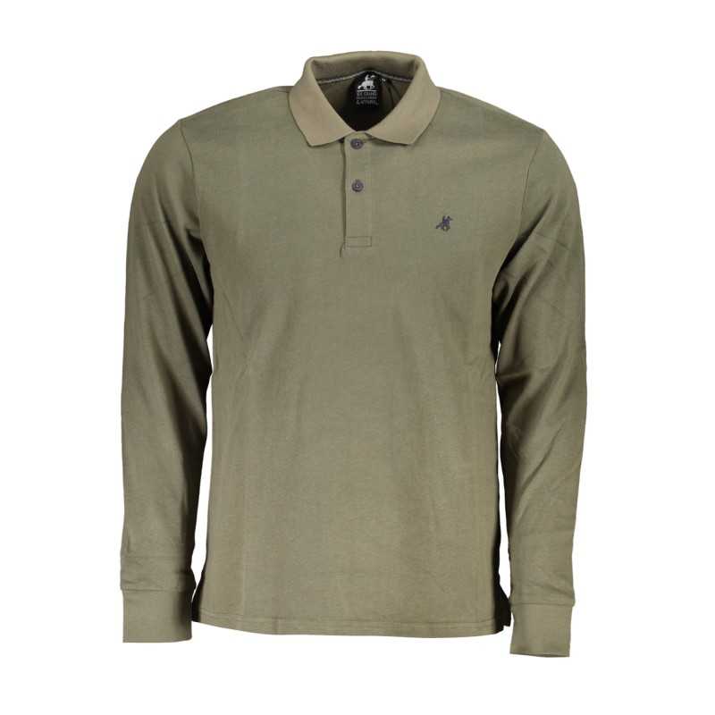 US GRAND POLO GREEN MEN'S LONG SLEEVED POLO SHIRT