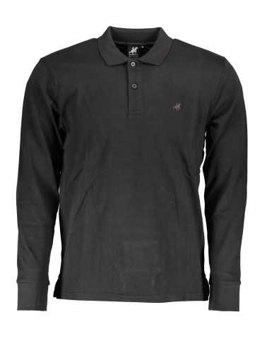 US GRAND POLO MEN'S LONG SLEEVED POLO SHIRT BLACK