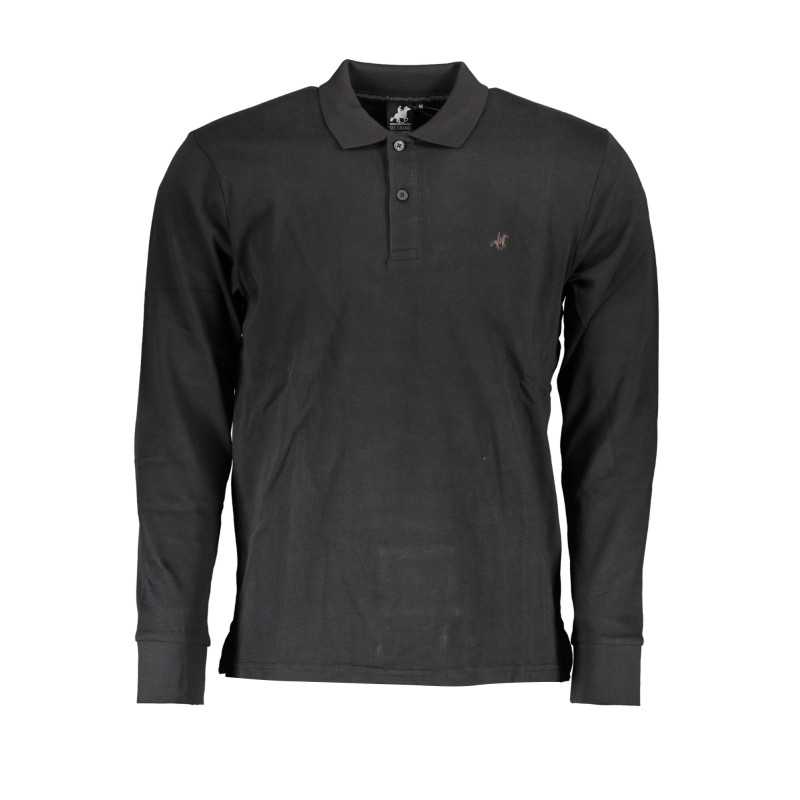 US GRAND POLO MEN'S LONG SLEEVED POLO SHIRT BLACK