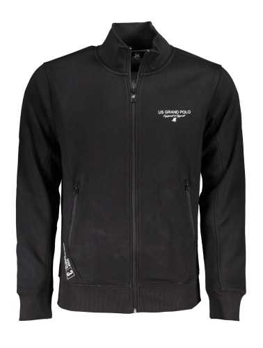 US GRAND POLO MEN'S BLACK ZIP SWEATSHIRT