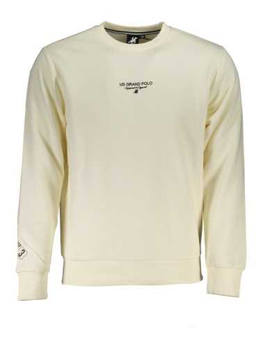 US GRAND POLO MEN'S WHITE ZIPLESS SWEATSHIRT