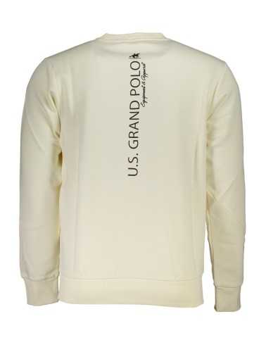 US GRAND POLO MEN'S WHITE ZIPLESS SWEATSHIRT