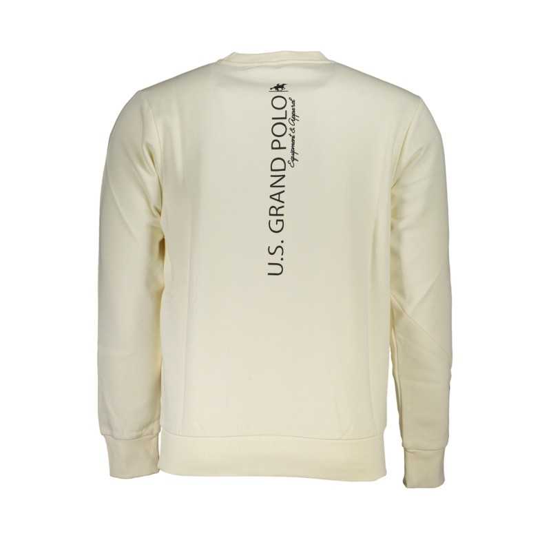 US GRAND POLO MEN'S WHITE ZIPLESS SWEATSHIRT