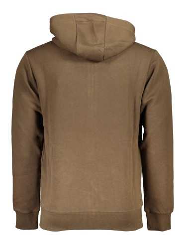 US GRAND POLO MEN'S BROWN ZIP SWEATSHIRT