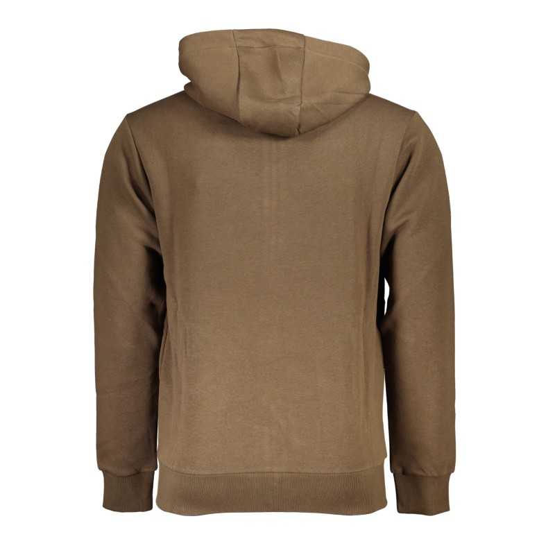 US GRAND POLO MEN'S BROWN ZIP SWEATSHIRT