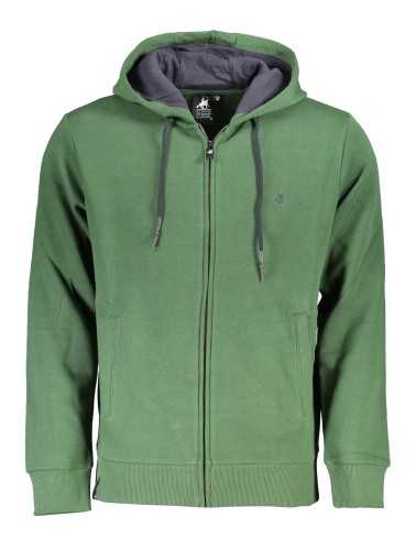 US GRAND POLO MEN'S GREEN ZIP SWEATSHIRT