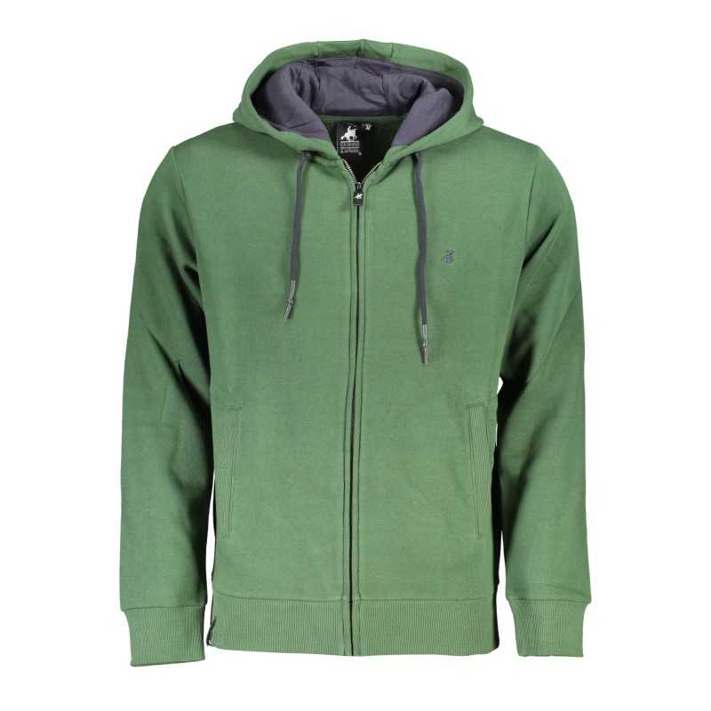 US GRAND POLO MEN'S GREEN ZIP SWEATSHIRT