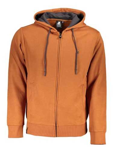 US GRAND POLO MEN'S BROWN ZIP SWEATSHIRT