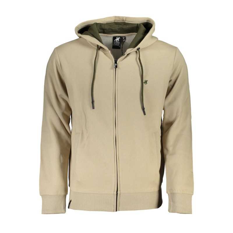 US GRAND POLO MEN'S BEIGE ZIP SWEATSHIRT