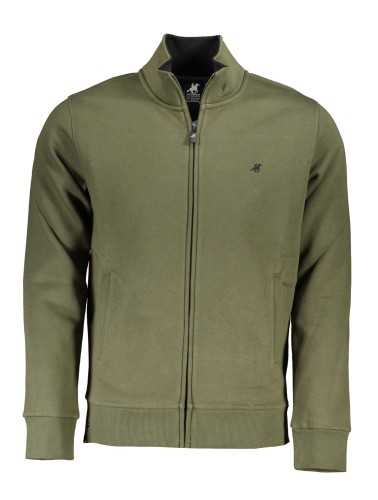 US GRAND POLO MEN'S GREEN ZIP SWEATSHIRT