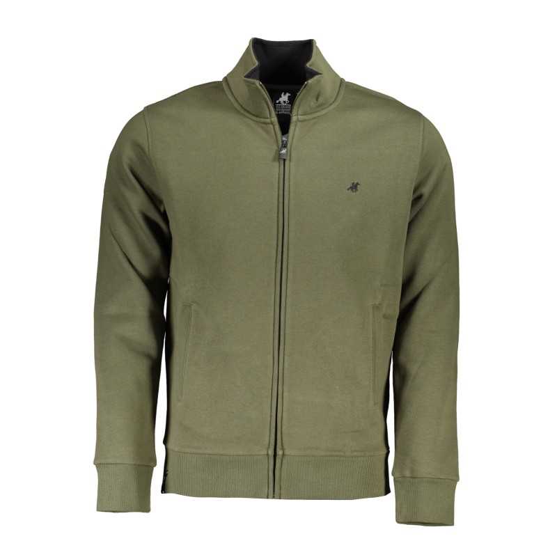 US GRAND POLO MEN'S GREEN ZIP SWEATSHIRT