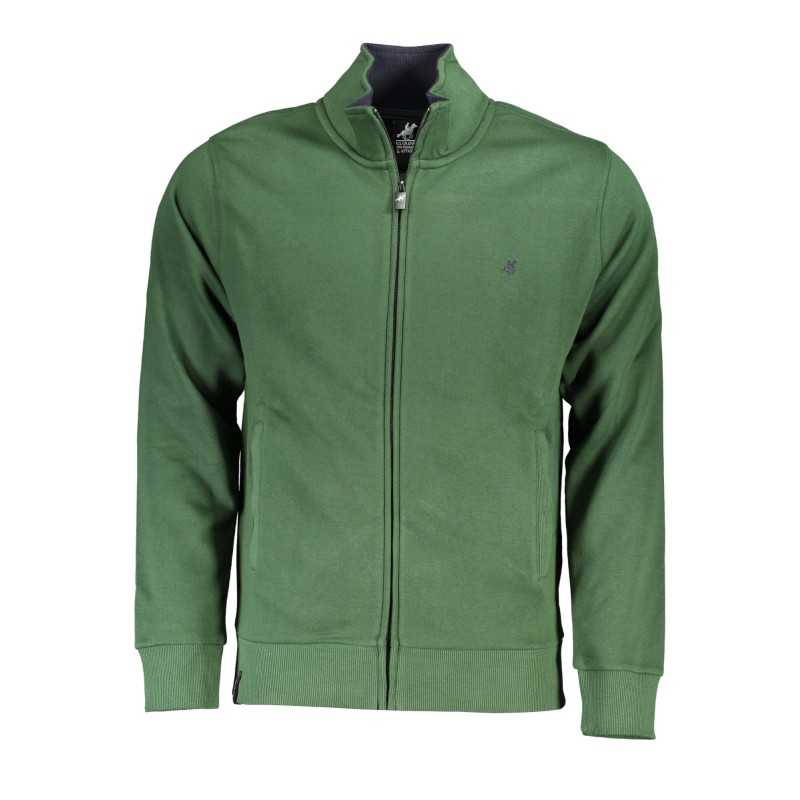 US GRAND POLO MEN'S GREEN ZIP SWEATSHIRT