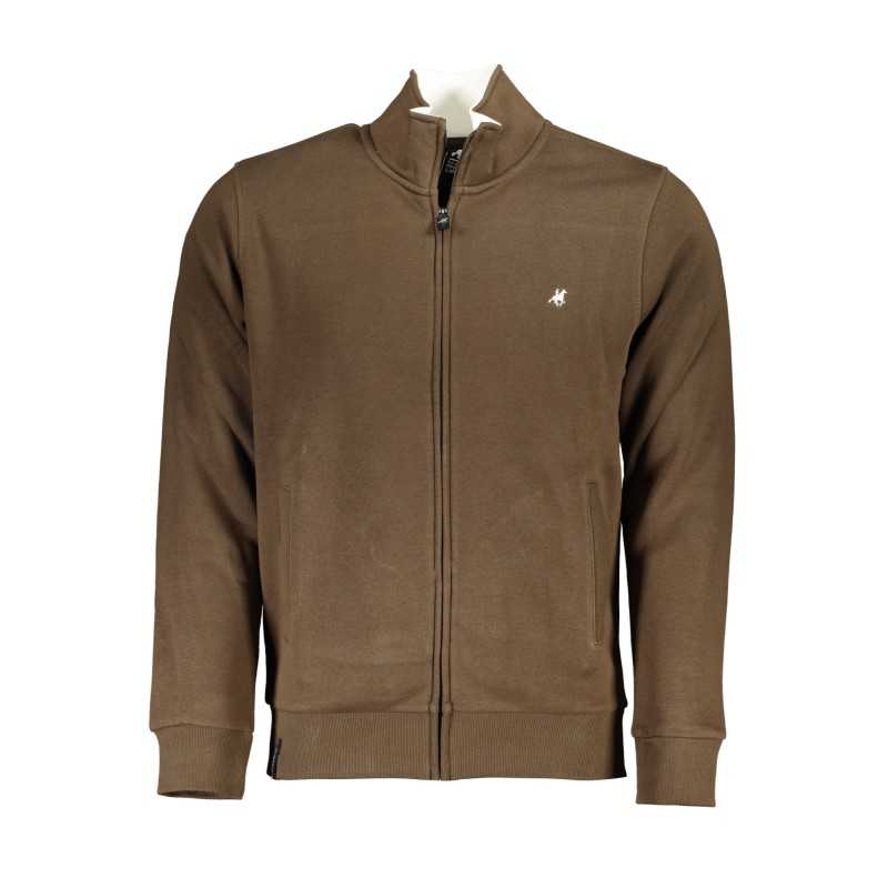 US GRAND POLO MEN'S BROWN ZIP SWEATSHIRT