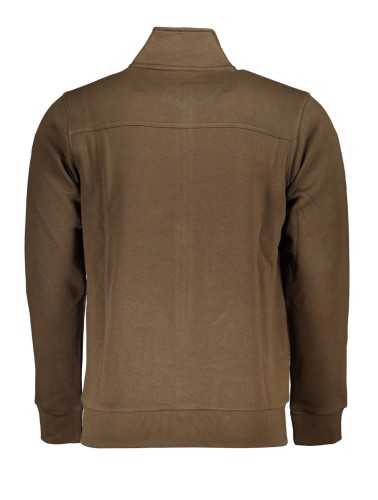 US GRAND POLO MEN'S BROWN ZIP SWEATSHIRT