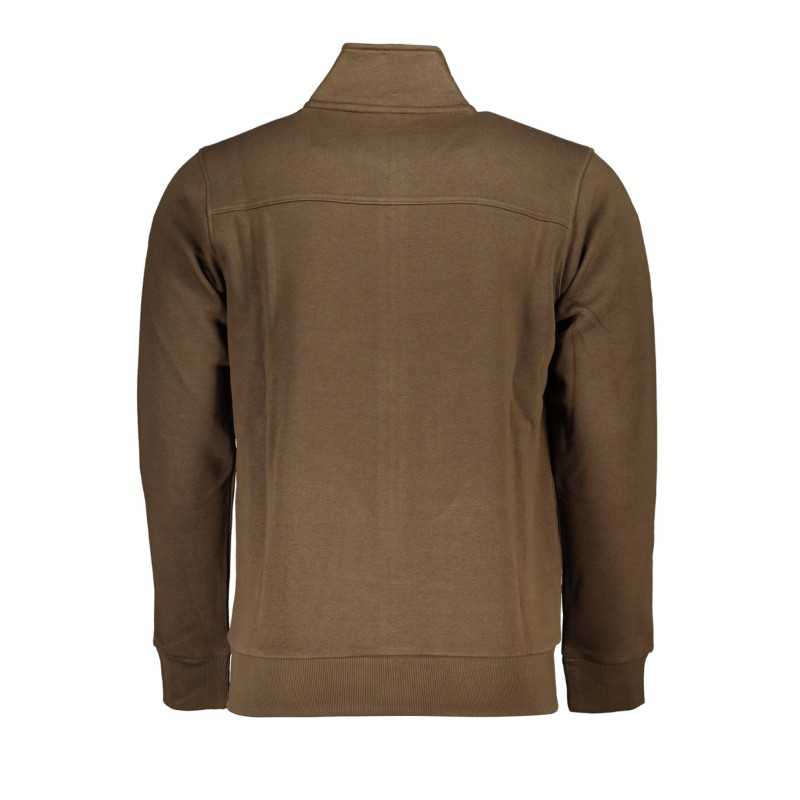 US GRAND POLO MEN'S BROWN ZIP SWEATSHIRT