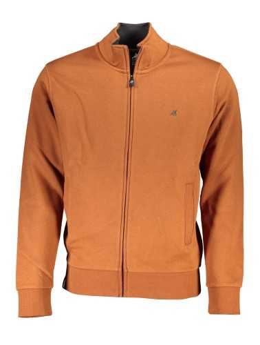 US GRAND POLO MEN'S BROWN ZIP SWEATSHIRT