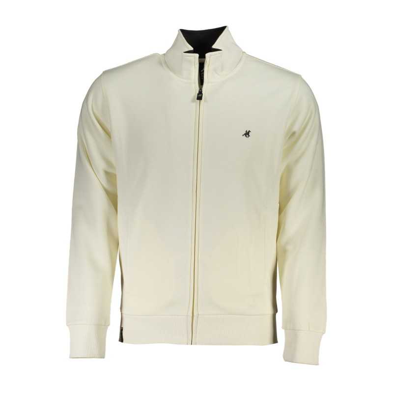 US GRAND POLO MEN'S WHITE ZIP SWEATSHIRT