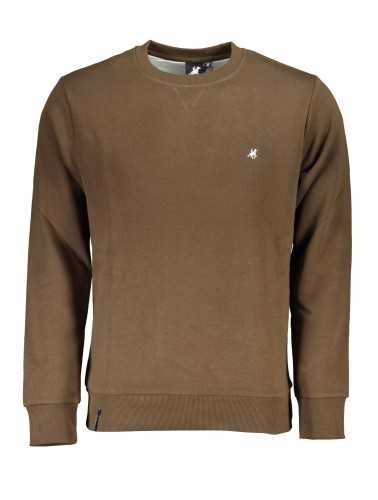 US GRAND POLO MEN'S BROWN ZIPLESS SWEATSHIRT