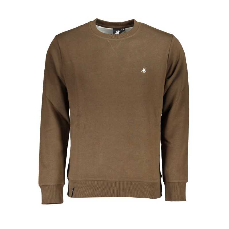 US GRAND POLO MEN'S BROWN ZIPLESS SWEATSHIRT