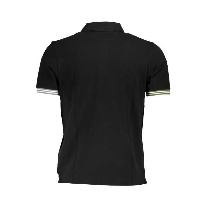 LA MARTINA MEN'S BLACK SHORT SLEEVED POLO SHIRT