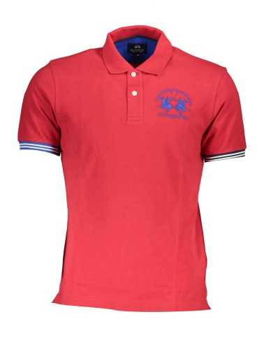 LA MARTINA MEN'S RED SHORT SLEEVED POLO SHIRT