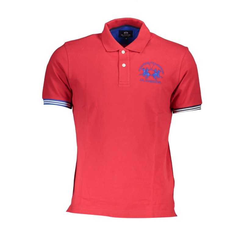 LA MARTINA MEN'S RED SHORT SLEEVED POLO SHIRT