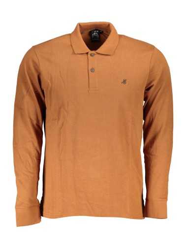 US GRAND POLO MEN'S LONG SLEEVED POLO SHIRT BROWN