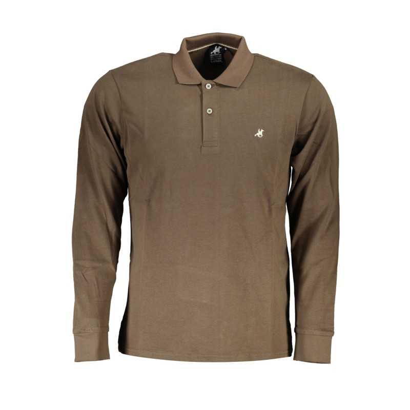 US GRAND POLO MEN'S LONG SLEEVED POLO SHIRT BROWN