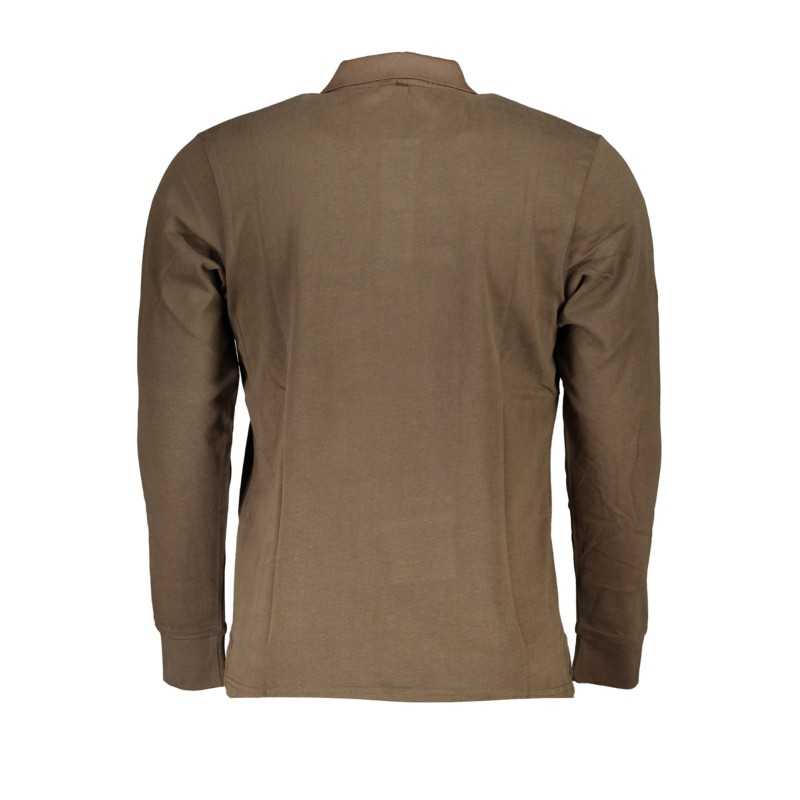 US GRAND POLO MEN'S LONG SLEEVED POLO SHIRT BROWN