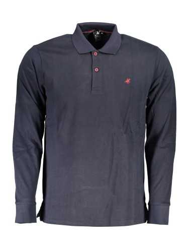 US GRAND POLO MEN'S LONG SLEEVED POLO SHIRT BLUE