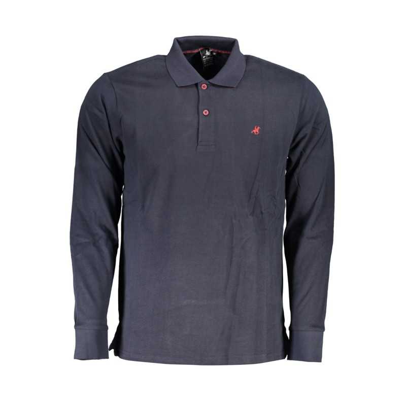 US GRAND POLO MEN'S LONG SLEEVED POLO SHIRT BLUE