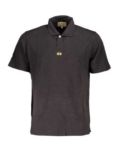 LA MARTINA MEN'S BLACK SHORT SLEEVED POLO SHIRT