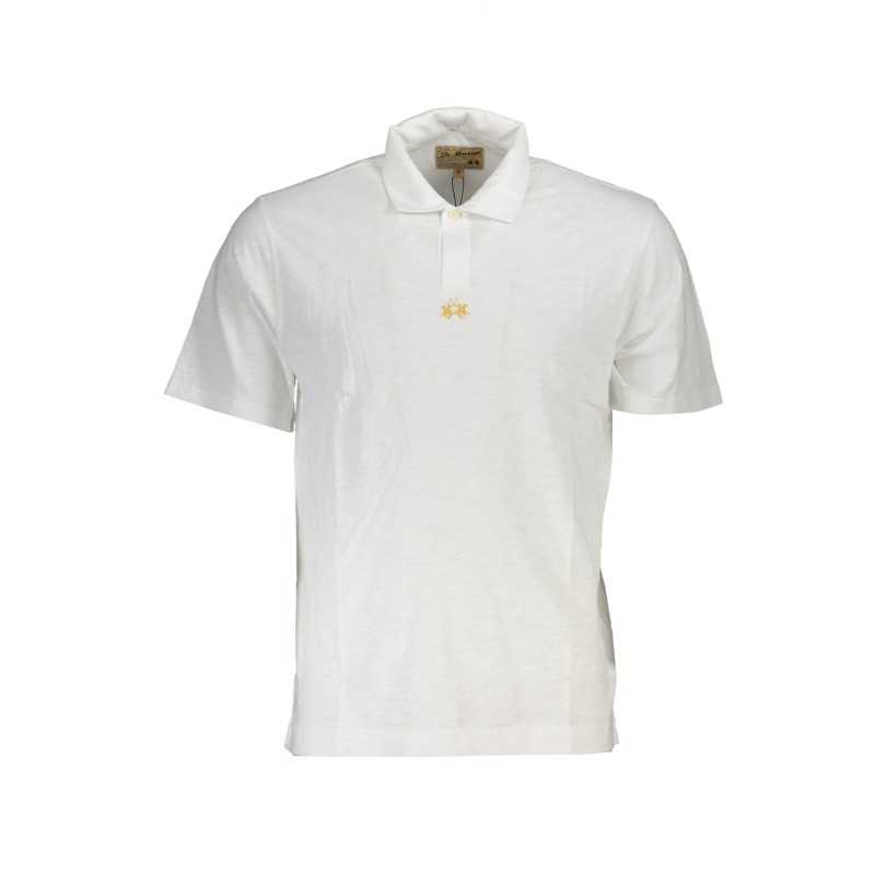 LA MARTINA MEN'S WHITE SHORT SLEEVED POLO SHIRT