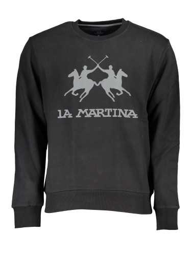 LA MARTINA BLACK MEN'S ZIPLESS SWEATSHIRT