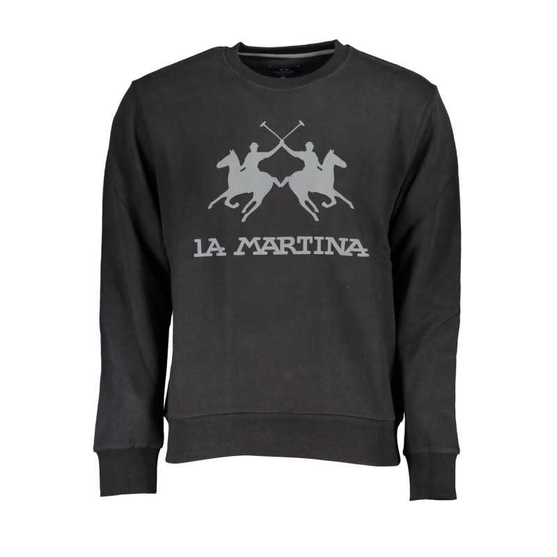 LA MARTINA BLACK MEN'S ZIPLESS SWEATSHIRT