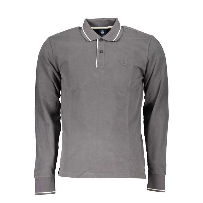 NORTH SAILS MEN'S LONG SLEEVED POLO SHIRT GRAY