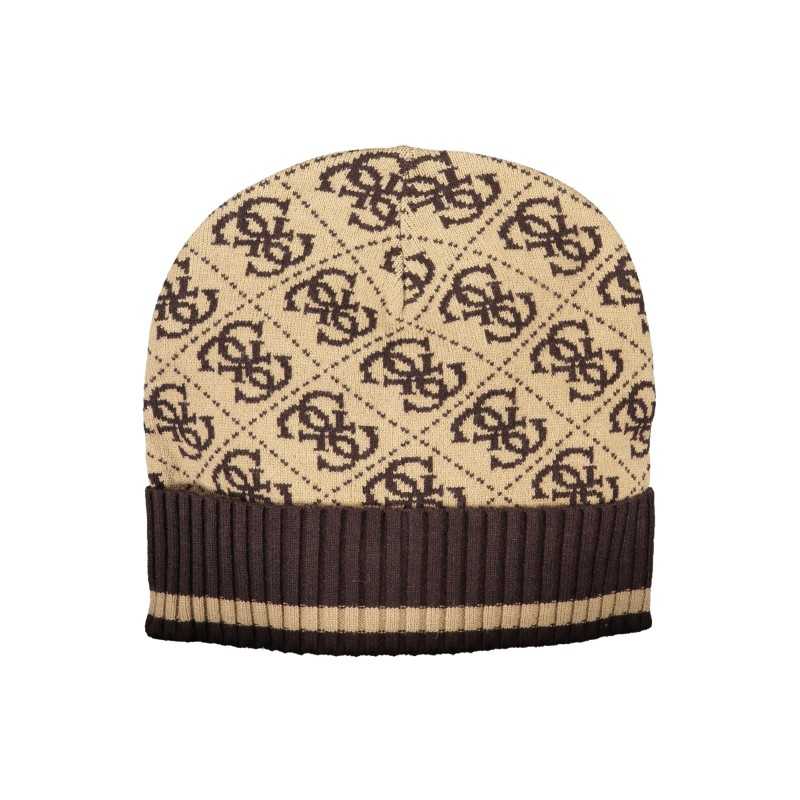 GIUESS JEANS BROWN MEN'S BEANIE