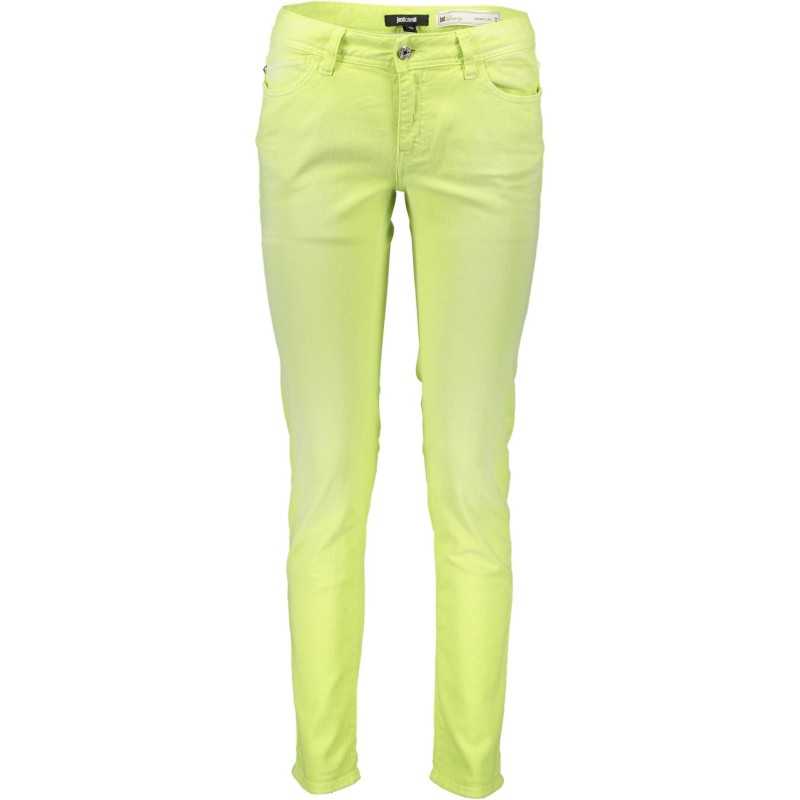 JUST CAVALLI YELLOW WOMEN'S TROUSERS