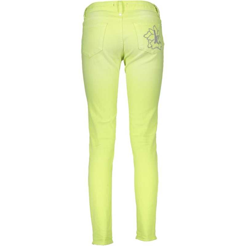 JUST CAVALLI YELLOW WOMEN'S TROUSERS